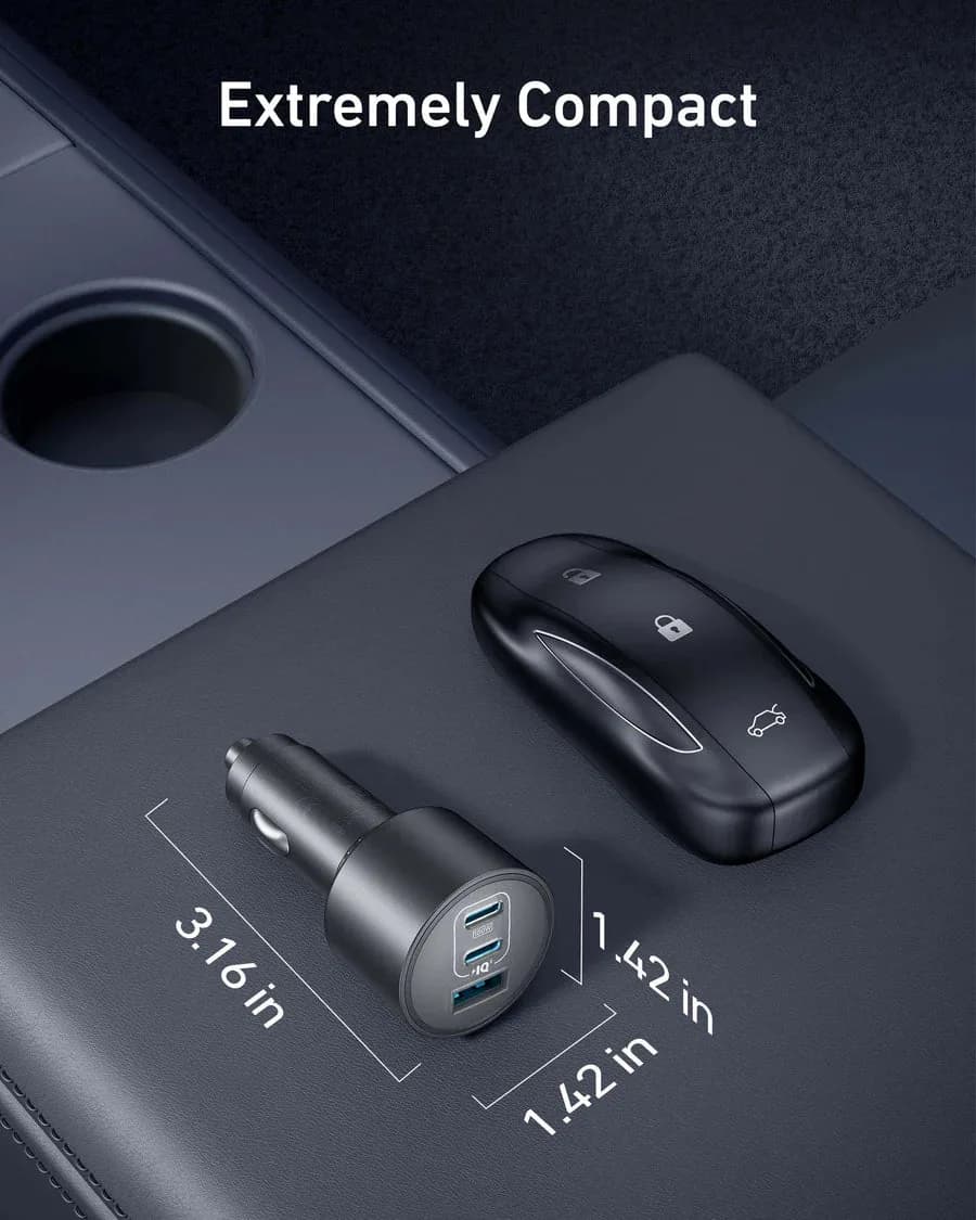 Anker Car Charger (167.5W, 3 Ports) with cable bundle | Gray - Image 5
