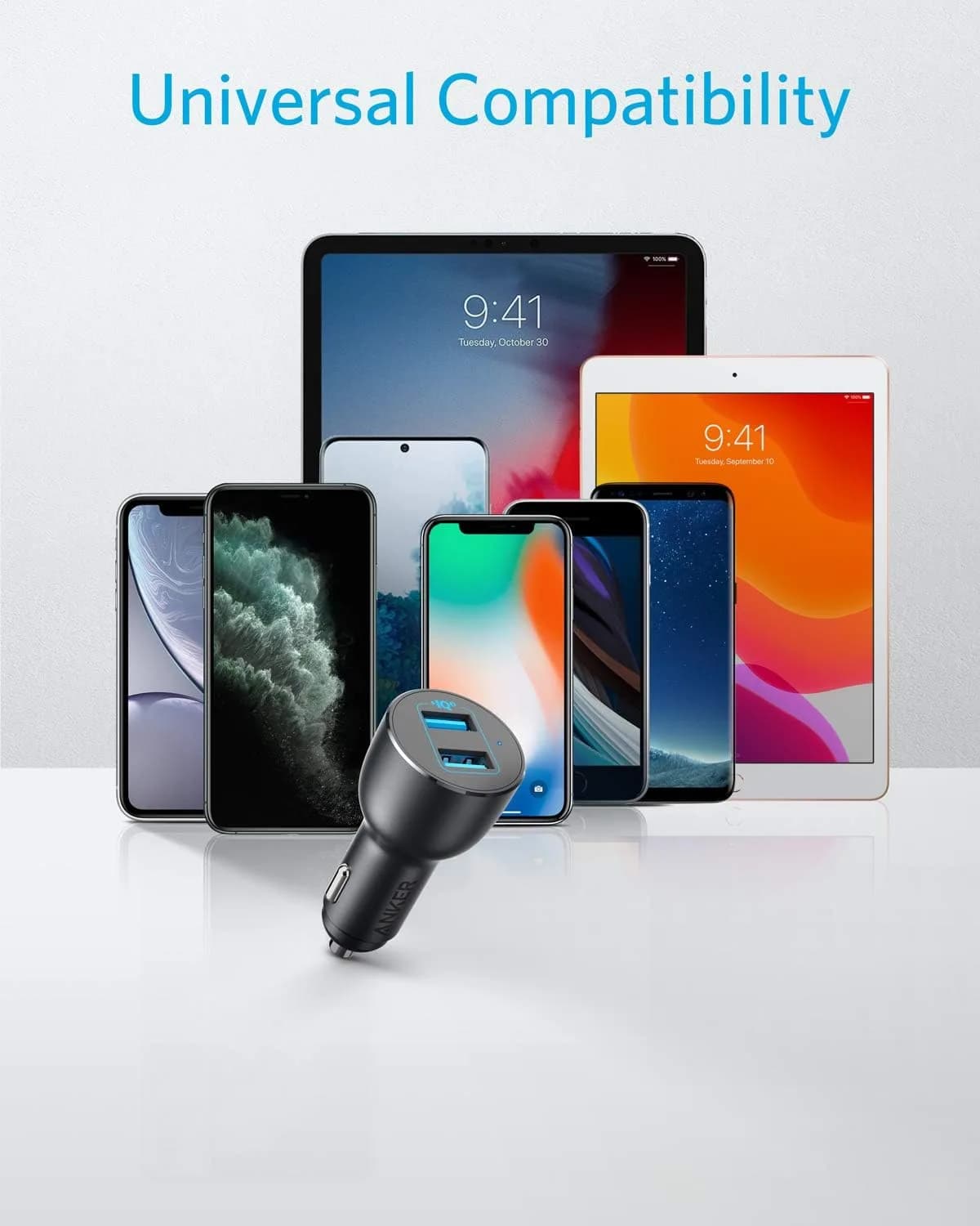 شاحن سيارة PowerDrive III Alloy بقوة 36 واط مع منفذان  USB-A Ports من Anker - صورة 5