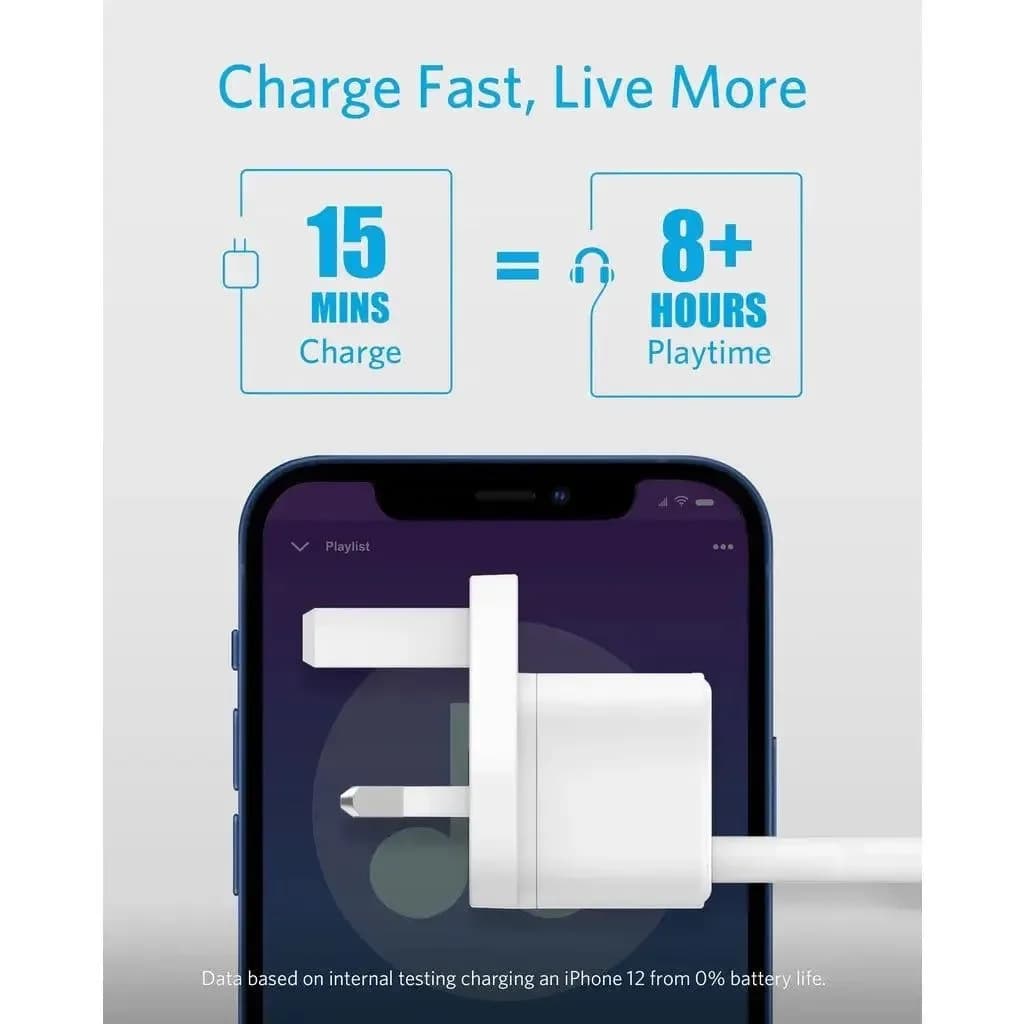 شاحن حائط أنكر PowerPort III PD بمنفذ USB-C، قدرة 20 واط | أبيض - صورة 5