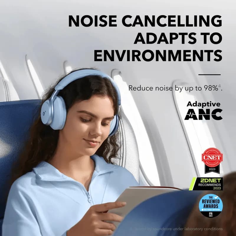 Anker Soundcore Space One Noise Cancelling Headphones – Blue - Image 5