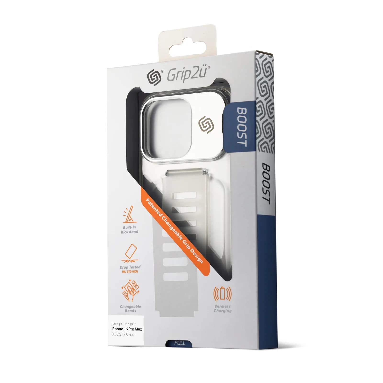 Grip2U iPhone 16 Pro Max Boost Case with Kickstand | Clear - Image 5