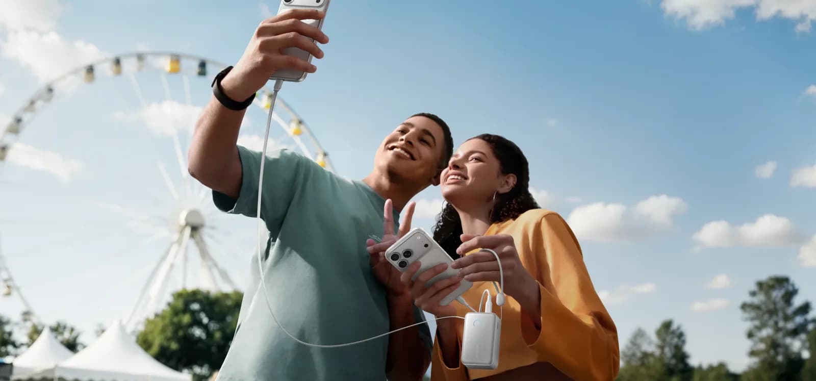 باور بانك أنكر نانو 10,000 مللي أمبير – شحن سريع 45 واط مع كابل USB-C مدمج قابل للسحب | أخضر - صورة 6
