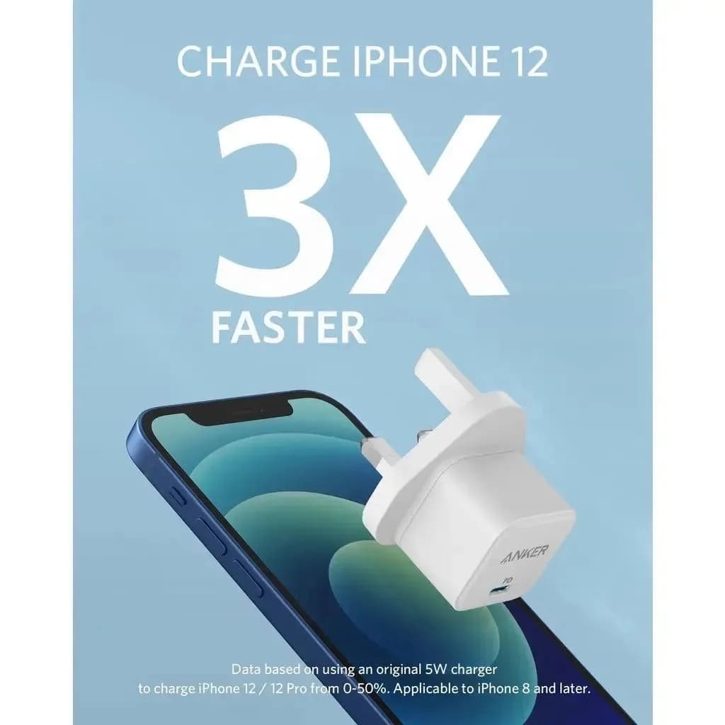 شاحن حائط أنكر PowerPort III PD بمنفذ USB-C، قدرة 20 واط | أبيض - صورة 6