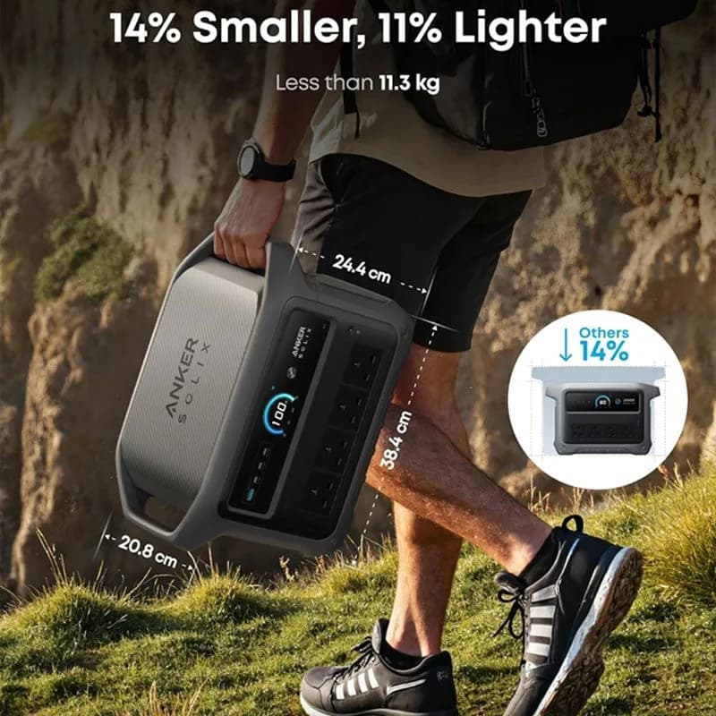 محطة طاقة محمولة Anker SOLIX C1000 Gen 2 | سعة 1024 واط-ساعة | للطاقة الاحتياطية المنزلية والتخييم | رمادي - صورة 6