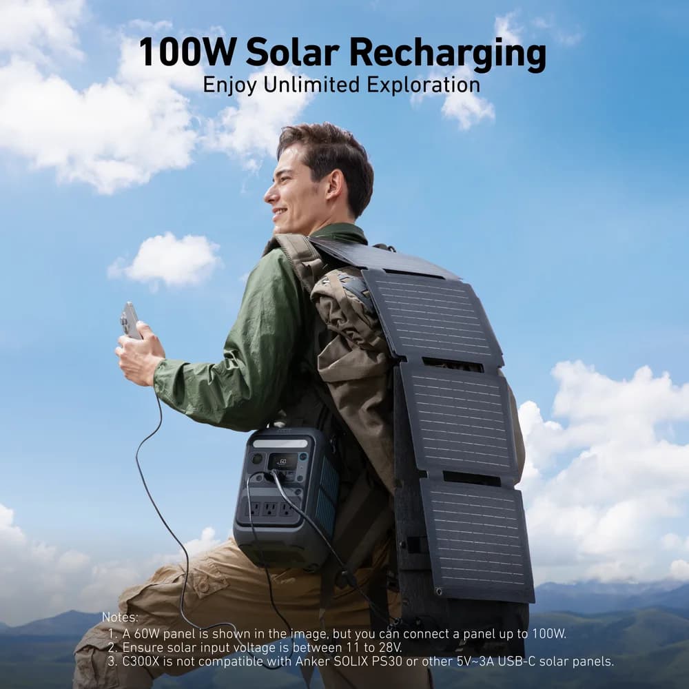 محطة طاقة محمولة Anker SOLIX C300X | 288Wh، 300W - صورة 8