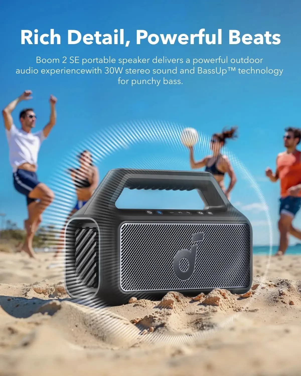 سماعة أنكر Soundcore Boom 2 SE المحمولة بتقنية بلوتوث | أسود - صورة 8