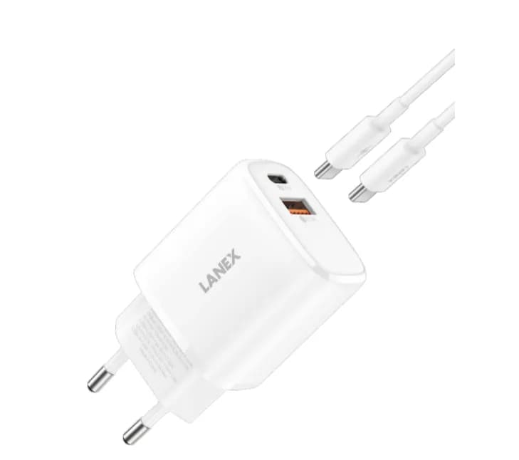 LANEX LC49ECC PD20W+22.5W EU Charger Kit with Cable | White