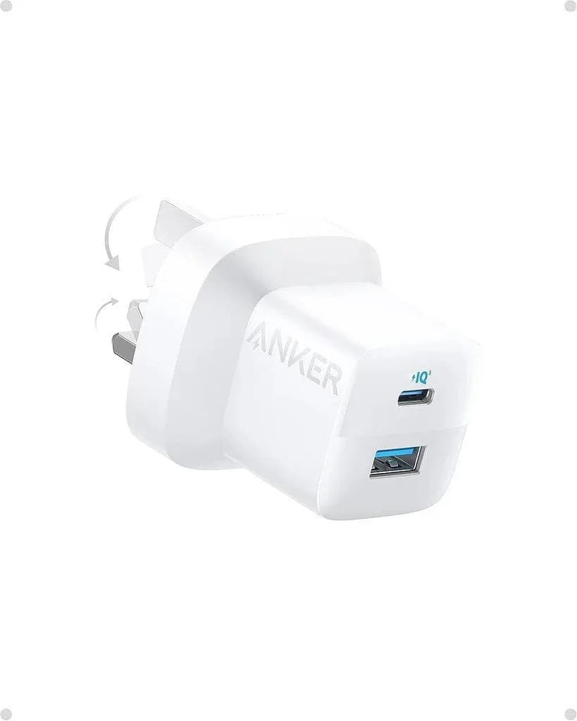 شاحن أنكر 323 بقدرة 33 واط مع كابل 310 USB-C إلى Lightning | أبيض