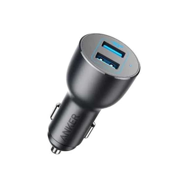 شاحن سيارة PowerDrive III Alloy بقوة 36 واط مع منفذان USB-A Ports من Anker