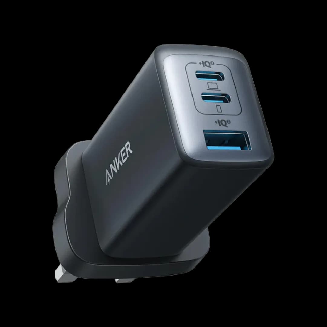 شاحن أنكر PowerPort III بقدرة 65 واط، 3 منافذ | شحن سريع USB-C و USB-A | تقنية PowerIQ 3.0 | أسود