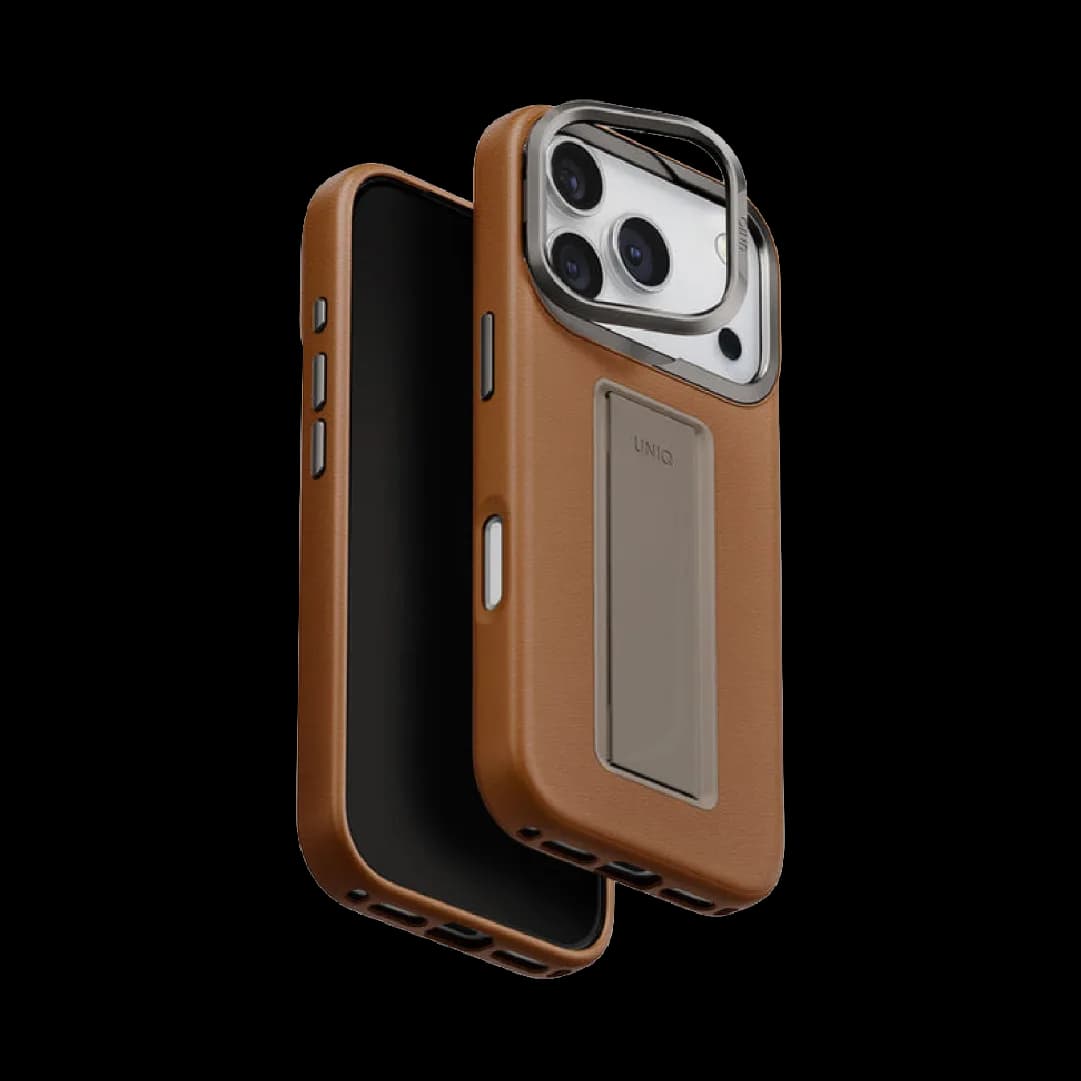 كڤر UNIQ Hybrid Heldro Pro MagClick مع حامل كاميرا لجهاز iPhone 17 Pro | Caramel