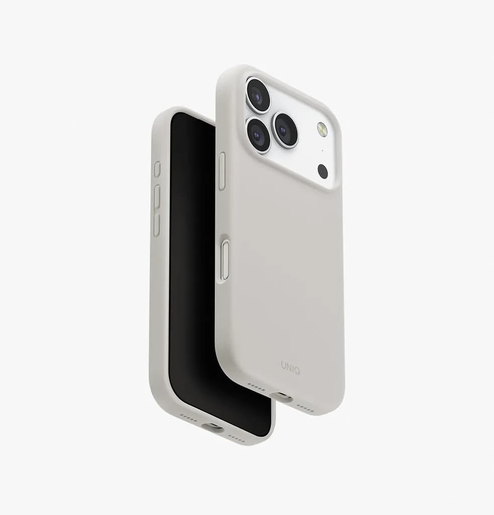 Uniq Hybrid Lino MagSafe Case for iPhone 17 Pro Max | Mist Gray